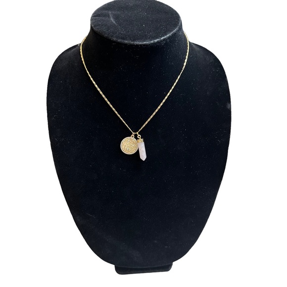 Steve Madden Necklace Womens Evil Eye Quartz Celestial Charm Crystal Gold - Picture 3 of 9